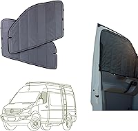Vista 25 de VanEssential Cubierta Magnética Aislante para Ventana de Oscurecimiento Total Diseñada para Puerta Corredera Mercedes-Benz NCV3 y VS30 con Marco