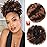 rosmile Afro Puff Drawstring Ponytail Extension for Black Women, Premium Black to Brown 80 Gram Short Synthetic Afro Puff Ponytail for Natural Hair, Clip on Kinky Drawstring Curly Ponytail Bun