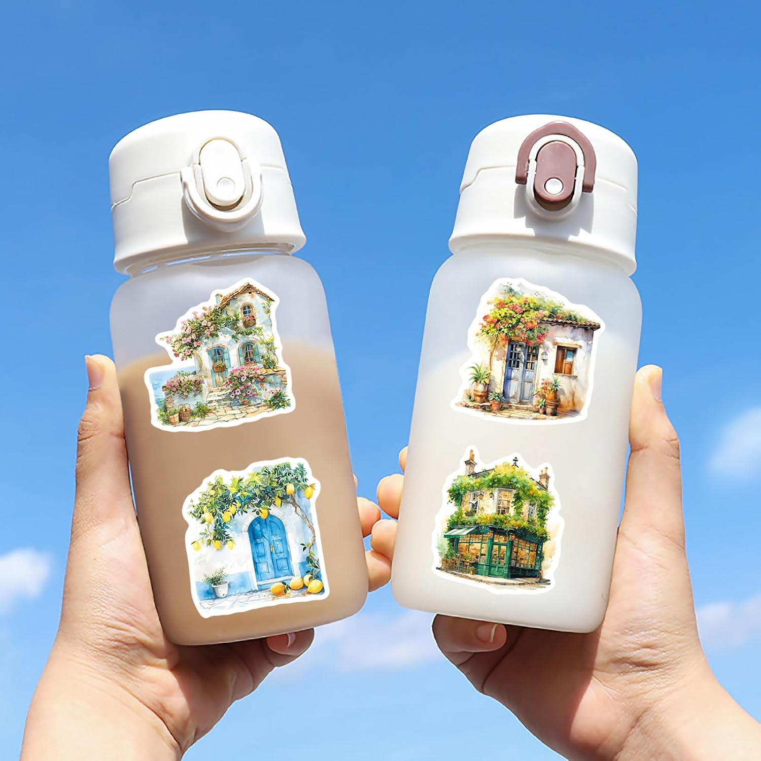 Cottagecore Aesthetic Town Scenery Stickers for Laptop,Vinyl Decals image 5