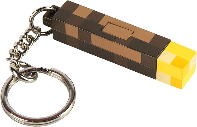 Erik JX8114 Keyring with Minecraft Torch Light, Multi-Coloured, 5.7cm