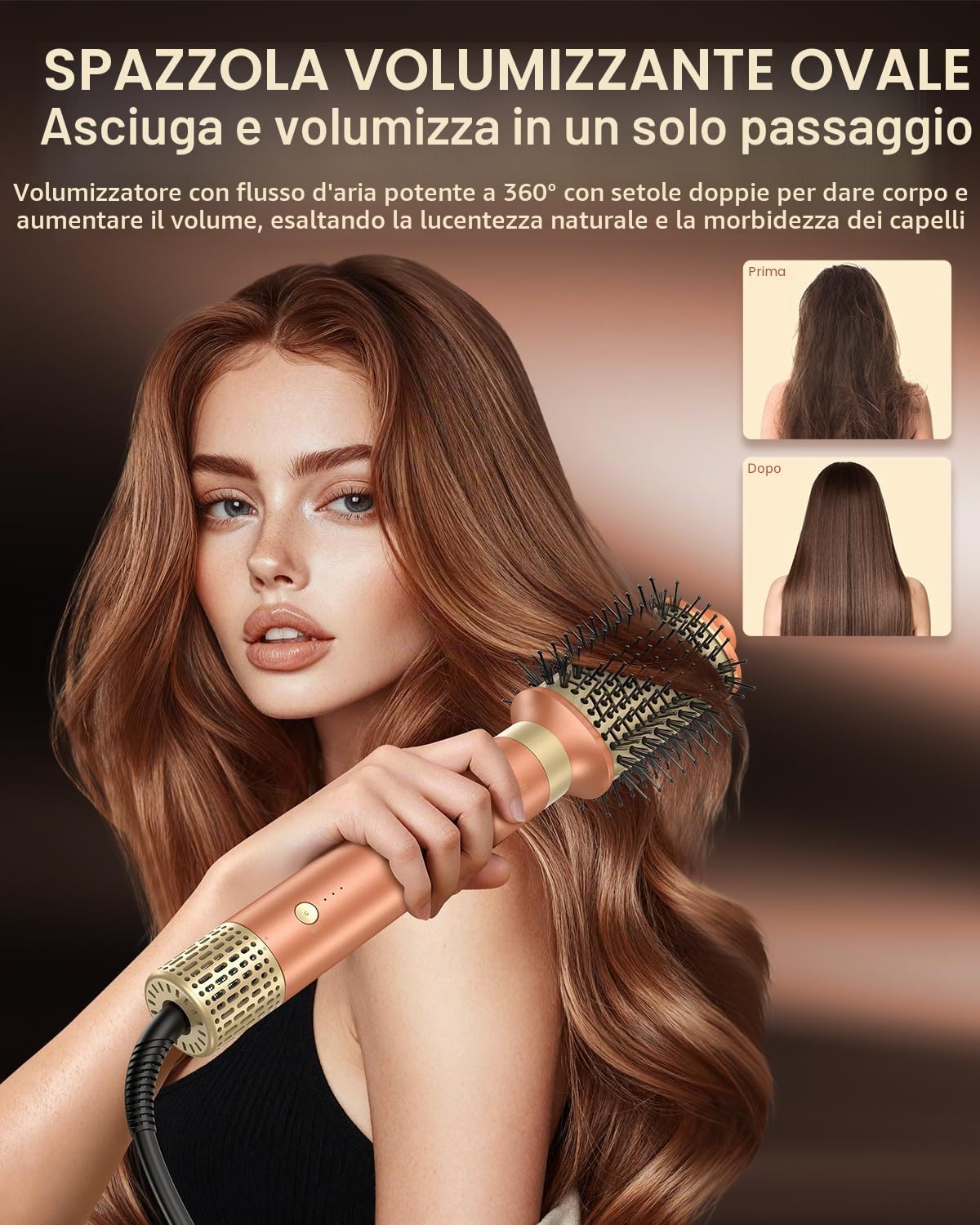 Asciugacapelli Ionico 7 In 1,Spazzola Rotante per Capelli Set Nuovo Upgrade | Doppia Tensione, Phon Capelli con Spazzola Asciugacapelli, 2 Arricciacapelli Automatico, Piastra Capelli, Diffusore