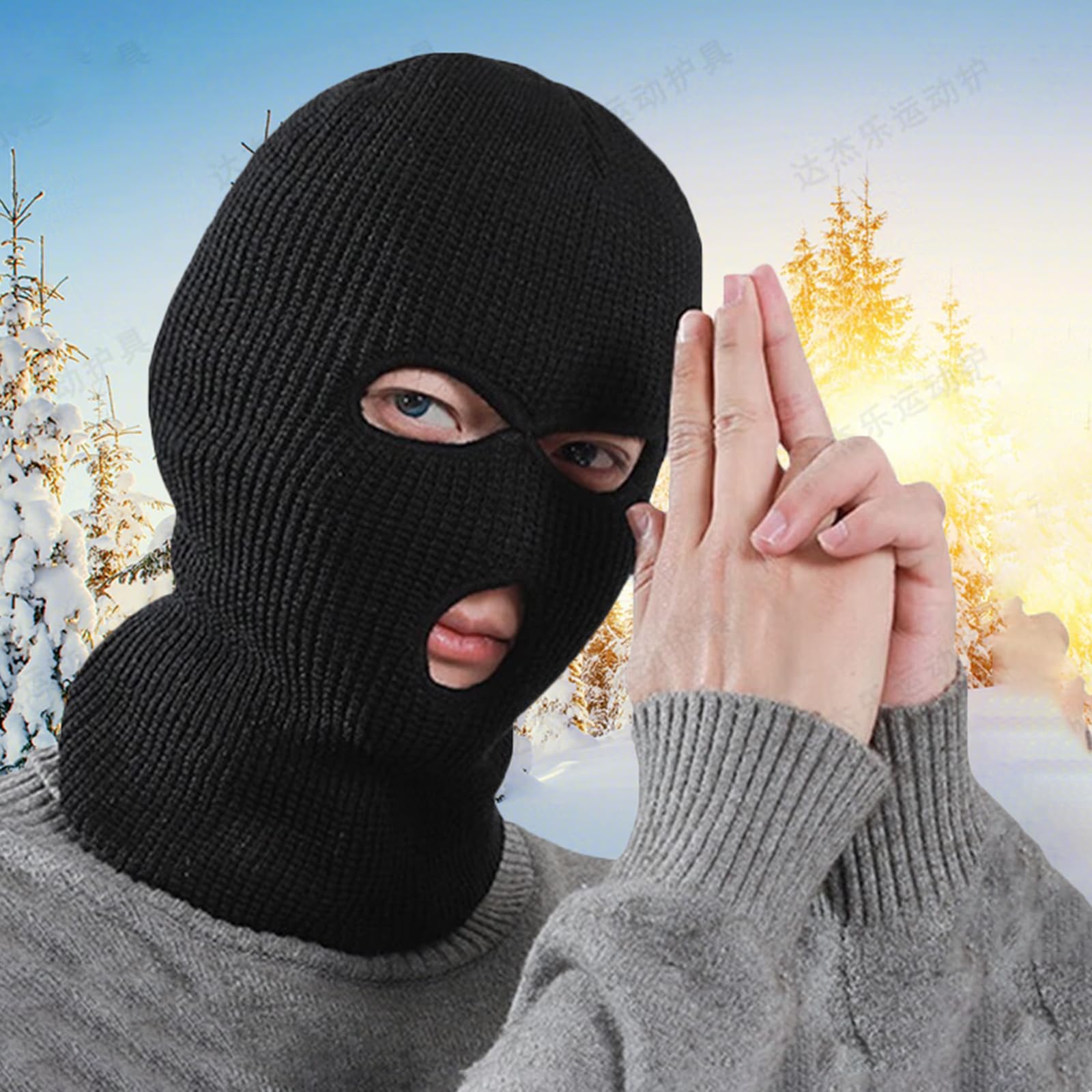 2 Pezzi Passamontagna Balaclava, Moto Sottocasco, Passamontagna Traspirante per Il Viso, Maschera-Unisex, Taglia Unica