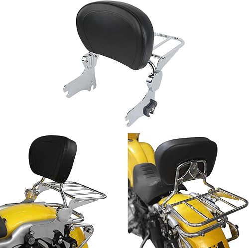 Miniatura 3 de TCMT Kit de portaequipajes y acoplamiento cromado SissyBar para Harley Touring Road Glide Road King FLHT FLHT FLHX FLTR 1997-2008 Street Glide FLHX