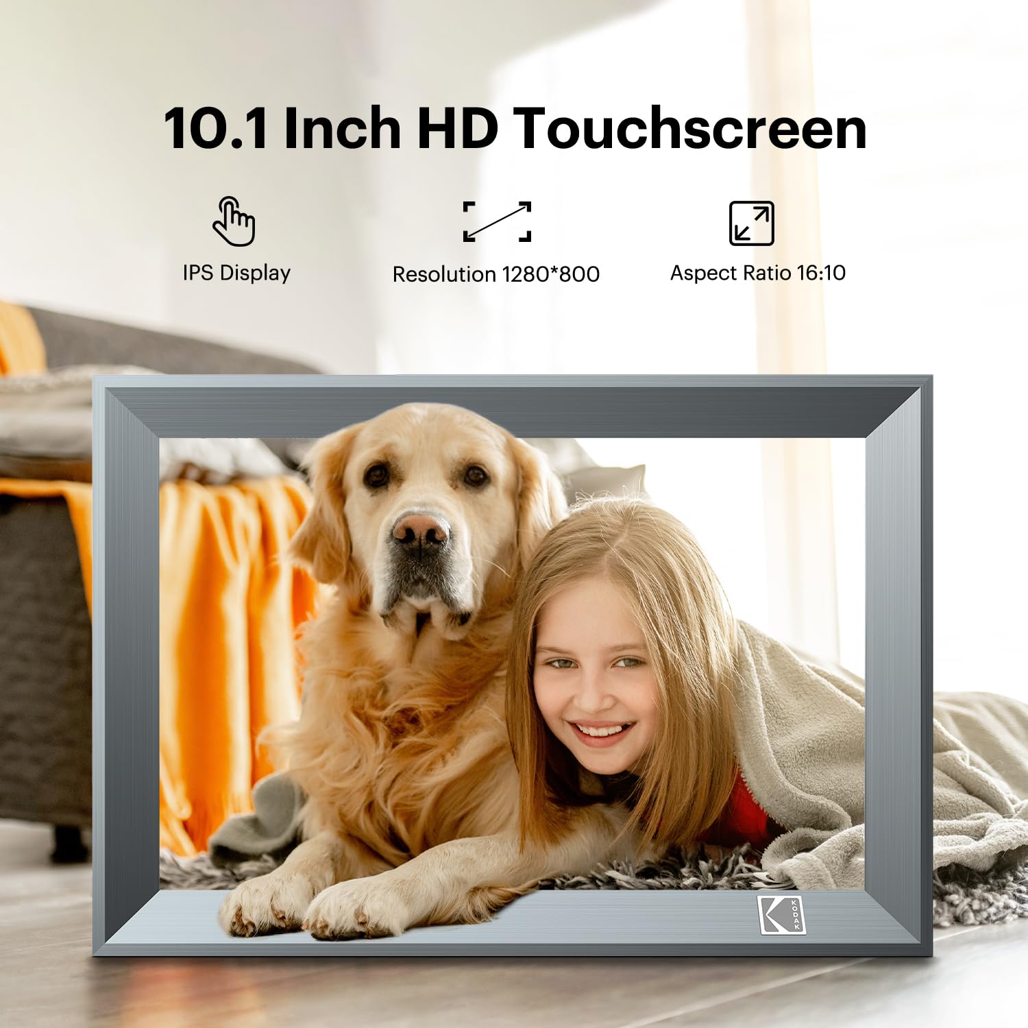 Cornice Digitale KODAK Wi-Fi da 10,1 pollici con Memoria da 32 GB, Schermo Touch Screen HD IPS, Condivisione Delle Foto Tramite App