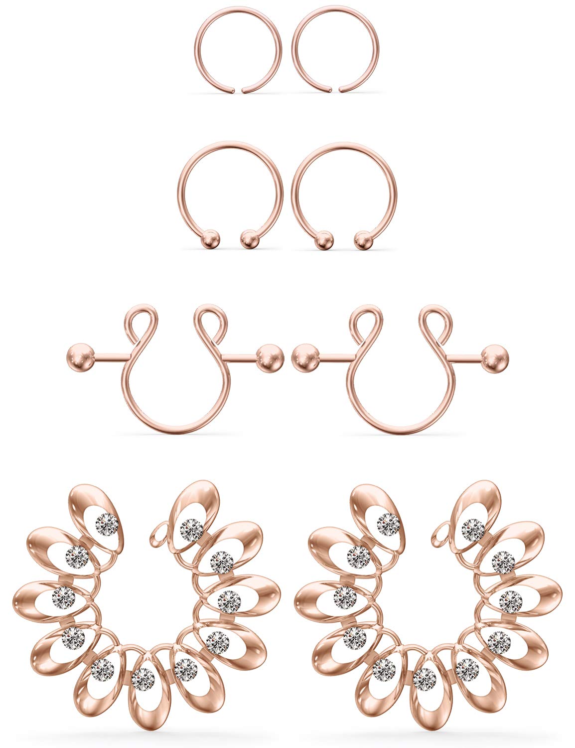 Buy Fake Nipple Rings, Fake Nipple Piercing, Faux Nipple Piercing, Nipple Rings Non Piercing