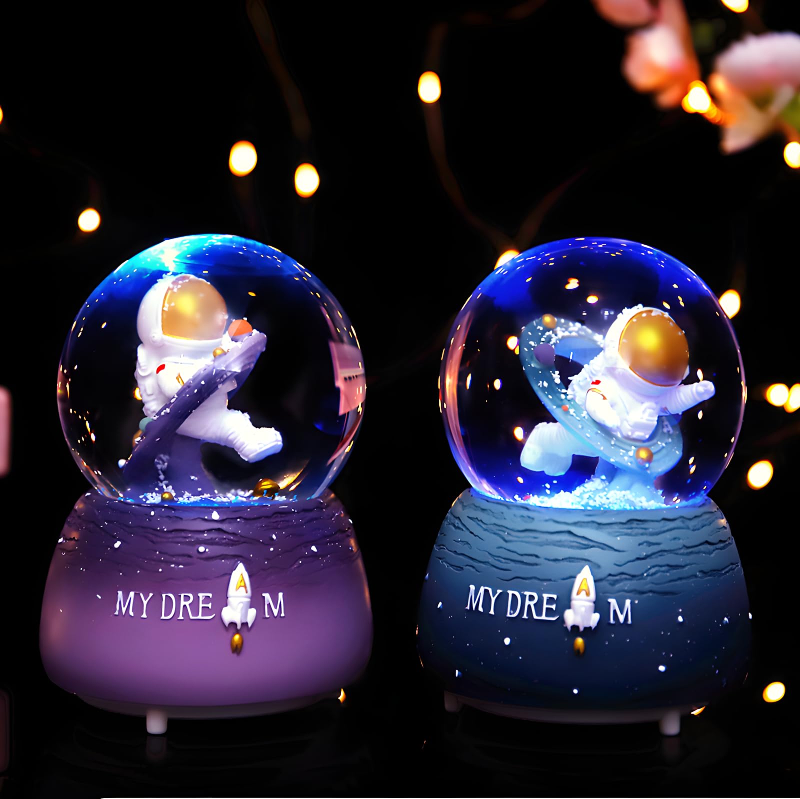 Amazon.co.jp: 子供用スノーグローブ、宇宙飛行士宇宙ミュージカル