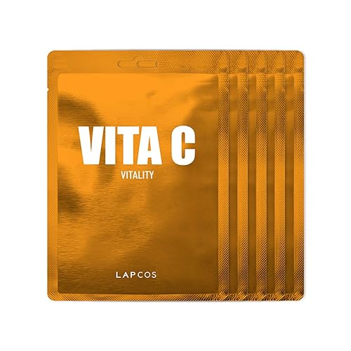 LAPCOS Vita C - Máscara facial diaria con vitamina C para renovar la piel, favorita de la belleza coreana, paquete de 5