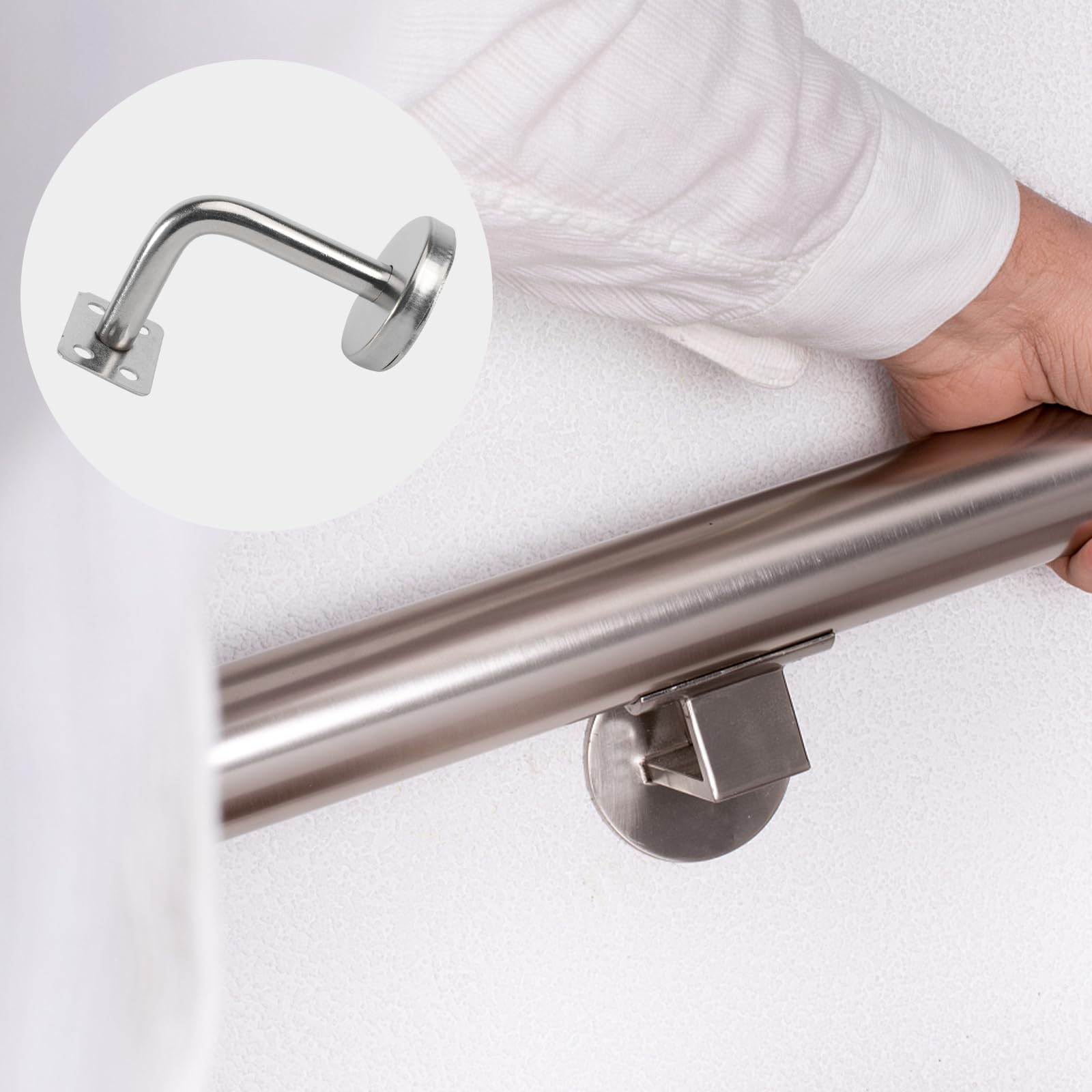 Doitool Lot de 5 supports de rampe d'escalier en acier inoxydable pour rampe murale 6 x 8 x 5 cm