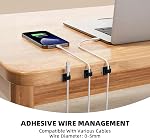 100 pcs clips de câble, clips de gestion de câble adhésifs, supports de fil, crochets organisateurs de câble pour bureau, mur, voiture, TV, câble Ethernet (Noir)
