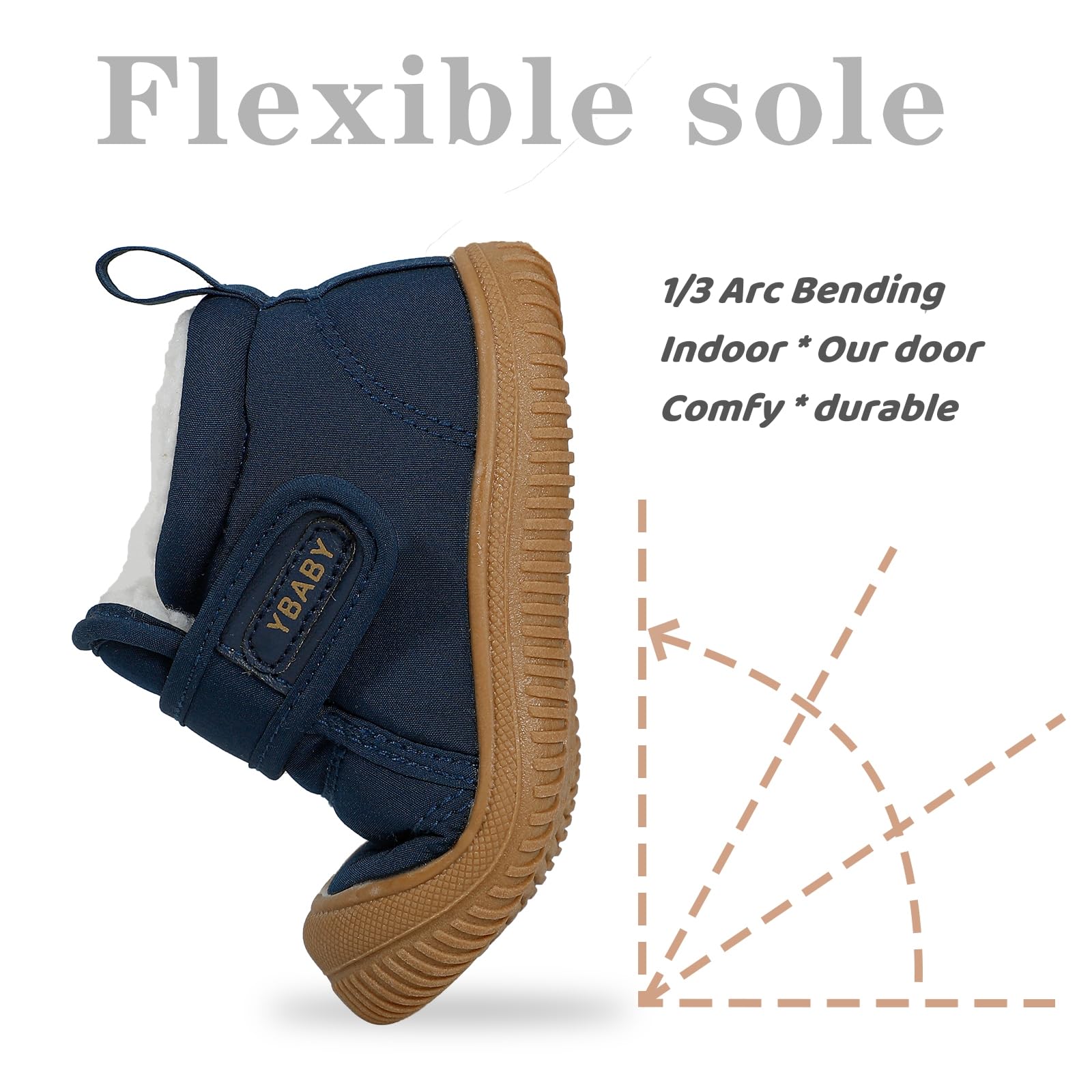 1-5 Année Hiver Bottines Bebe Garçon Fille Chaud Chaussures Pour Enfant Tout-petit Fourrée Doublure Antidérapant