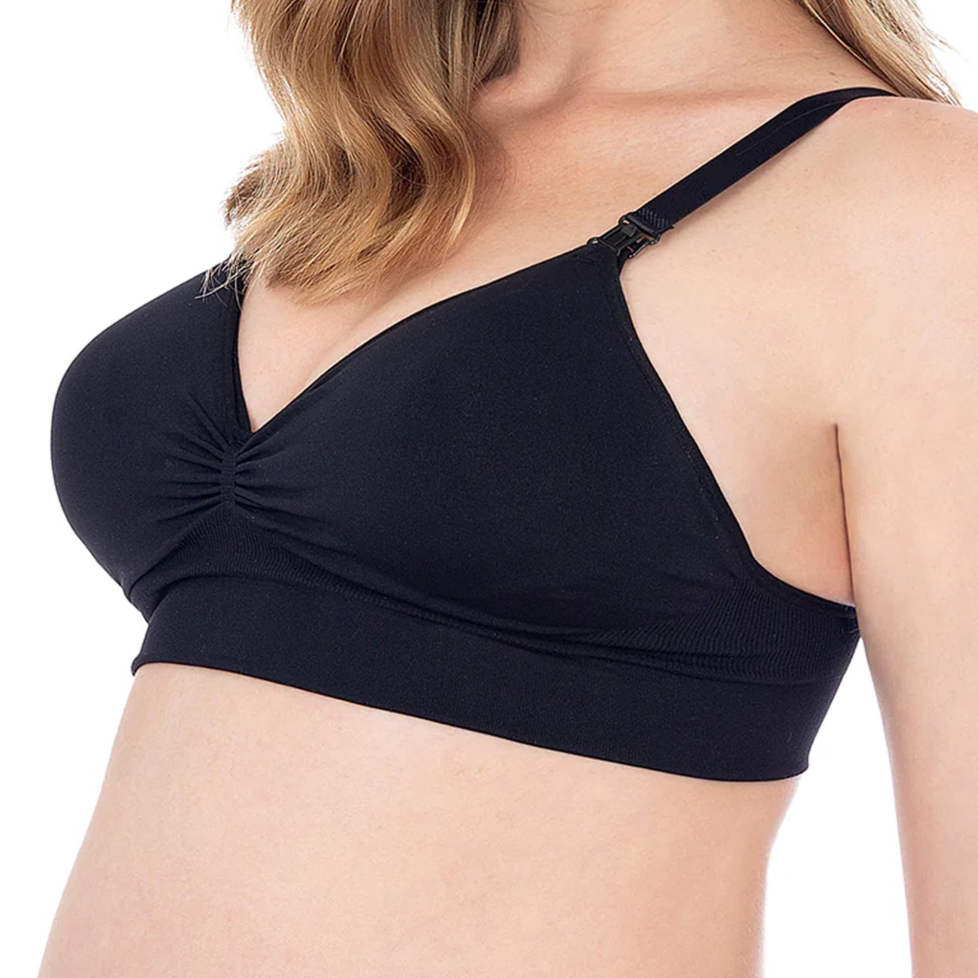 PLIE Nursing Bra for Women, Seamless Sides Bra, Easy Front Opening with Click Closure Bra, Supports Large and Heavy Breasts