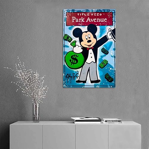 Miniatura 5 de ALEC Monopolys Mickeys Title Deed Park Avenue - Póster de arte en lienzo y arte de pared, póster moderno para decoración de dormitorio familiar, 12