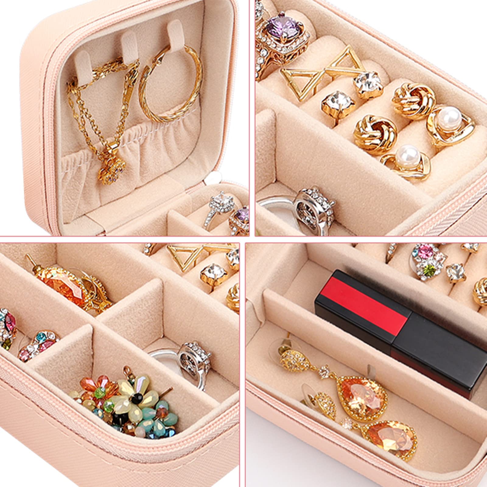 ORFOFE Schmuckorganizer Mini - Tragbare Aufbewahrung Für Ringe & Ohrringe