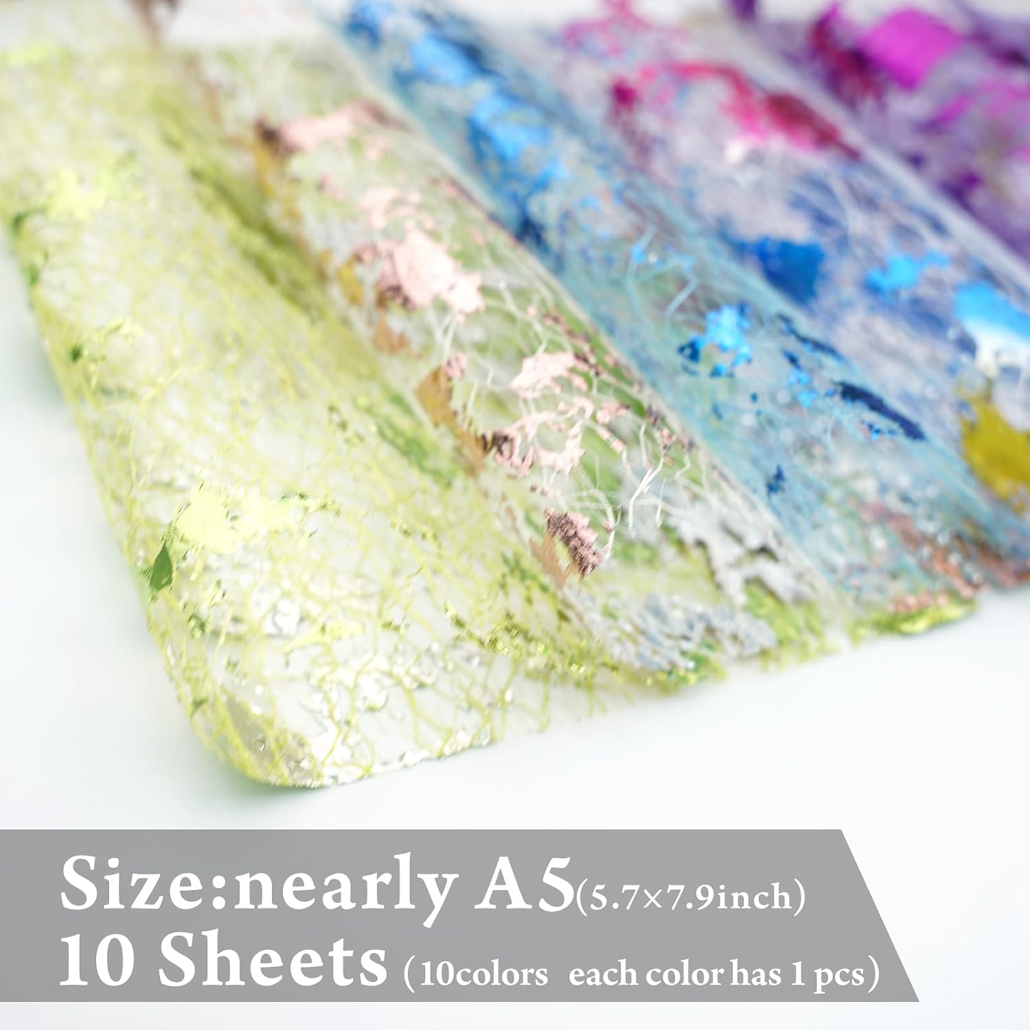 Colorful Textured Fabric Paper(gilded mesh, Close to A5 size)