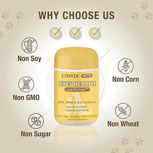 Miniatura 6 de LOVITA Cuidado de ojos para mascotas  Apoya la claridad visual y la salud ocular para perros y gatos  60 cápsulas con sabor a pollo