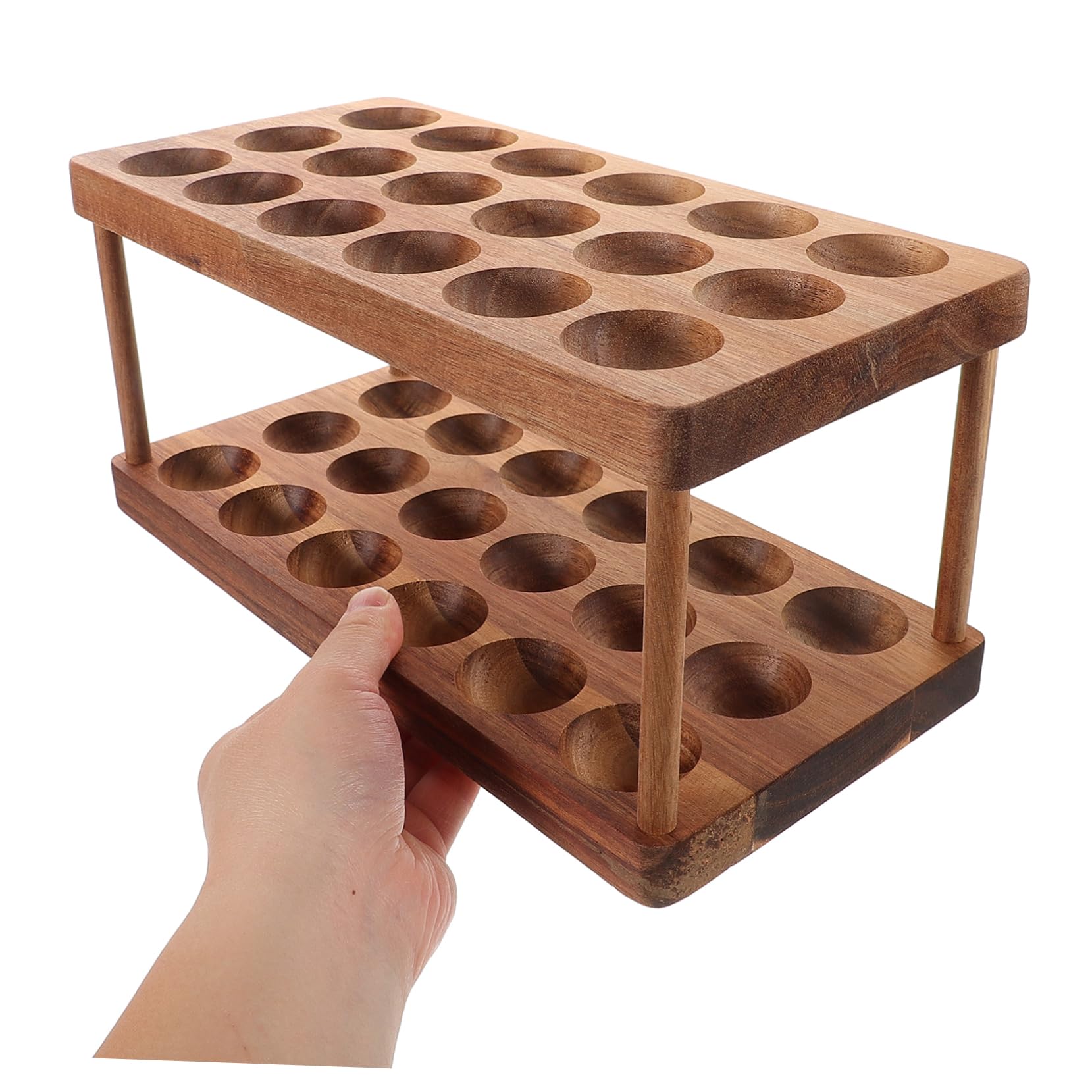 Alipis Estante para Huevos Frescos Rejilla De Doble Capa Soporte De Cocina Almacenamiento y Estético