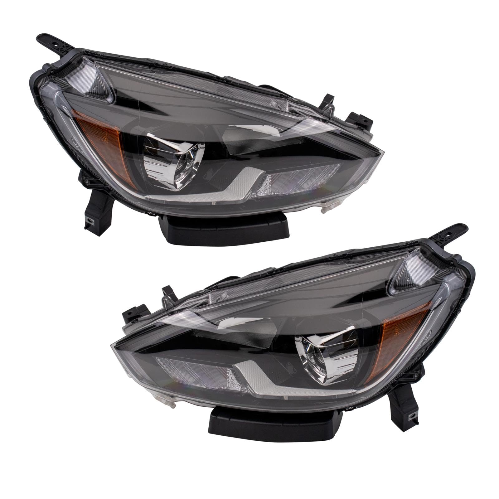 TRQ 2 Piece Headlight Assembly Set Driver & Passenger Side Compatible with Nissan Sentra 2016 NI2502246 NI2503246 260103YU5A 260603YU5A