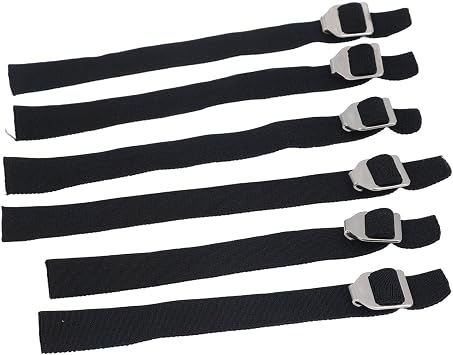 Catcher Shin Guard Straps, 6pcs Shin Guard Replacement Straps Adjustsble Baseball Youth Security Leg Guard with Metal Buckles for Teens Adults