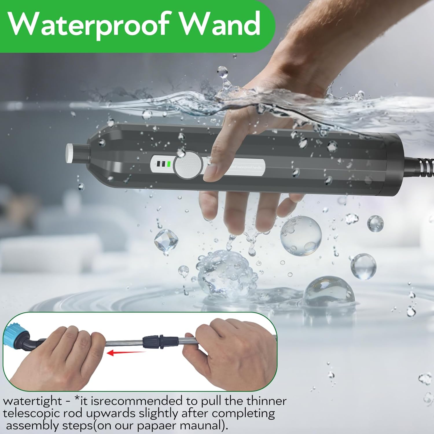 2 Gallon Electric Garden Sprayer, Rechargeable Weed Sprayer, Battery Powered Sprayer with Waterproof Telescopic Spray Wand, 4 Nozzles, 2 Speeds and Battery Indicators, for Weed Gardening