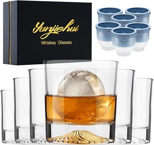 Miniatura 7 de Juego de 4 vasos de whisky estilo antiguo, vasos de cóctel clásicos de 9.5 oz, vasos de bourbon, adecuados para whisky escocés, cristalería duradera
