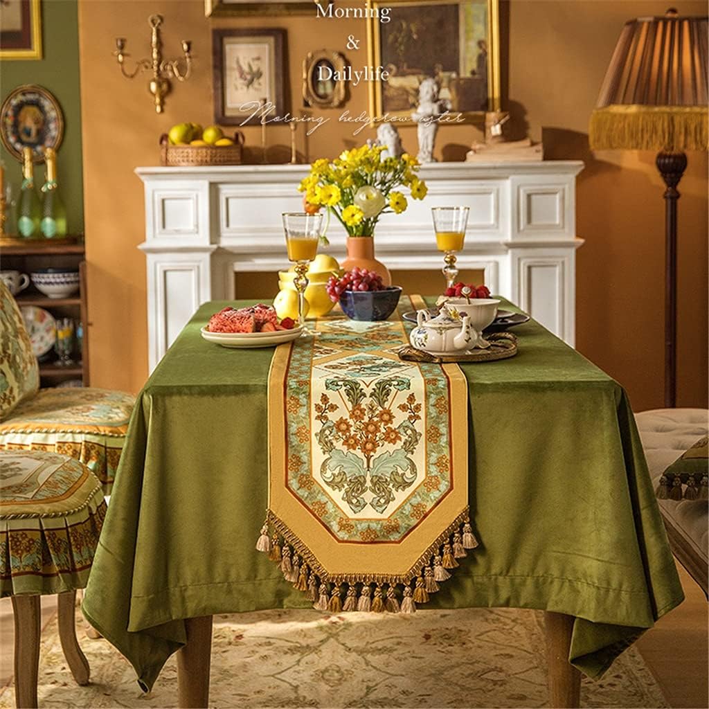 JSEIAJB French Table Runner Pastoral Table Cloth American Long Coffee Table Table Bed Tail Flag Decoration Cloth(D,30x200cm)