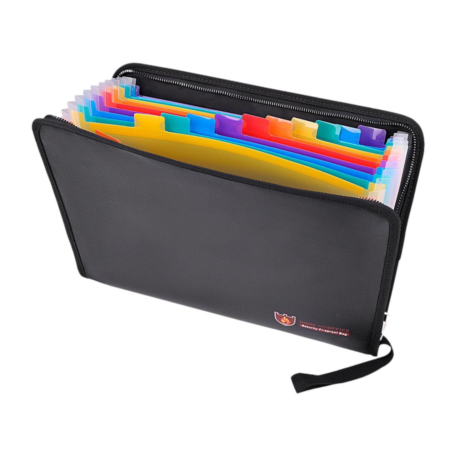 UJEAVETTE Fireproof Document Bag Valuables Jewelry Money Safe Fireproof Storage Pouch Multi-image-5