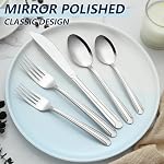 BEWOS 60-Piece Silverware Set, Stainless Steel Silverware Sets for 12, Forks Spoons and Knives Set, Cutlery Set, Mirror Polished Flatware Set, Dishwasher Safe Kitchen Utensils Set for Home, Restaurant