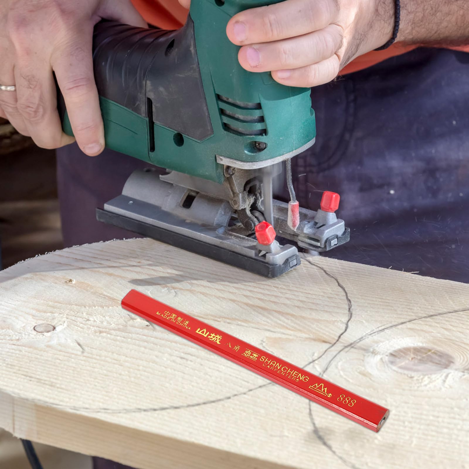 72 Matite da Falegname Ottagonali in Legno Rosse per Scrivere su Superfici Ruvide, Matite Carpenterie Punta Non Circolare per Uso Professionale