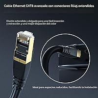 Vista 4 de DbillionDa - Cable Ethernet de categoría 8 (Cat8), para interiores y exteriores, 6 pies, resistente, de alta velocidad, 26 AWG, 2000 Mhz