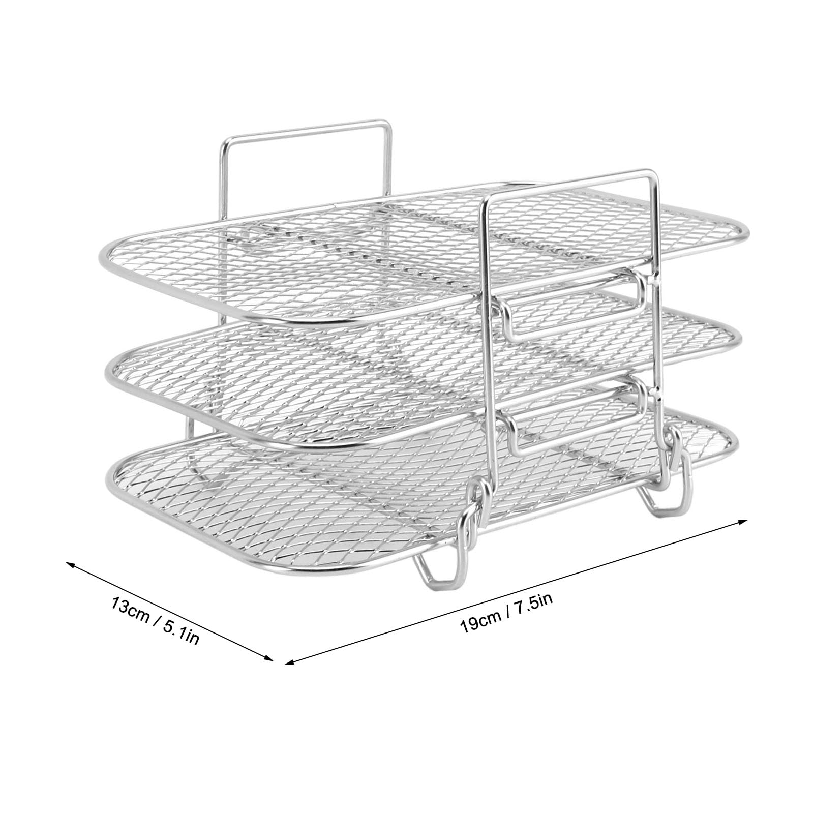 Multifunctional Fryer Rack Accessories, 3 Stackable Racks Air Fryer Stainless Steel Stand Compatible with Pot, Cosori, Airfryer for Dehydrating Fruit, Meat, Jerky