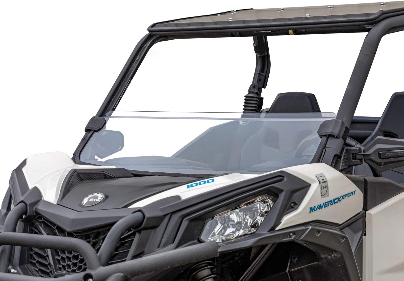 SuperATV Half Windshield for 2018+ Can-Am Maverick Trail / 2019+ Can-Am Maverick Sport 1000 | Polycarbonate Construction 250x Stronger Than Glass | Installs in Minutes- No Tools Needed |USA Made!