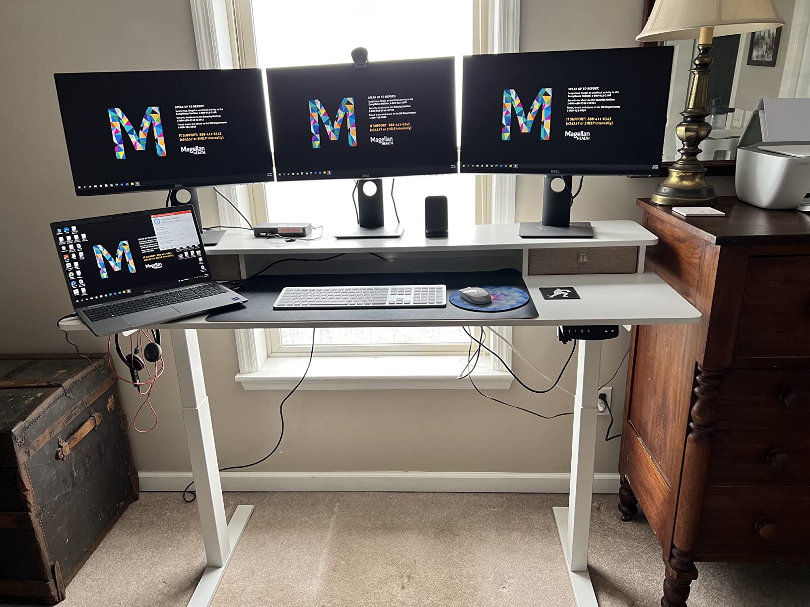 46/mo Finance BANTI Electric Standing Desk with Double Drawers