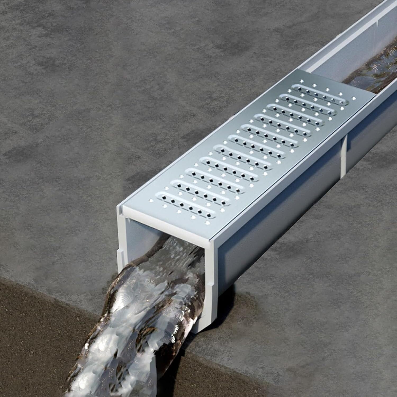 Fossé de drainage de pluie avec grille anti-obstruction pour béton
