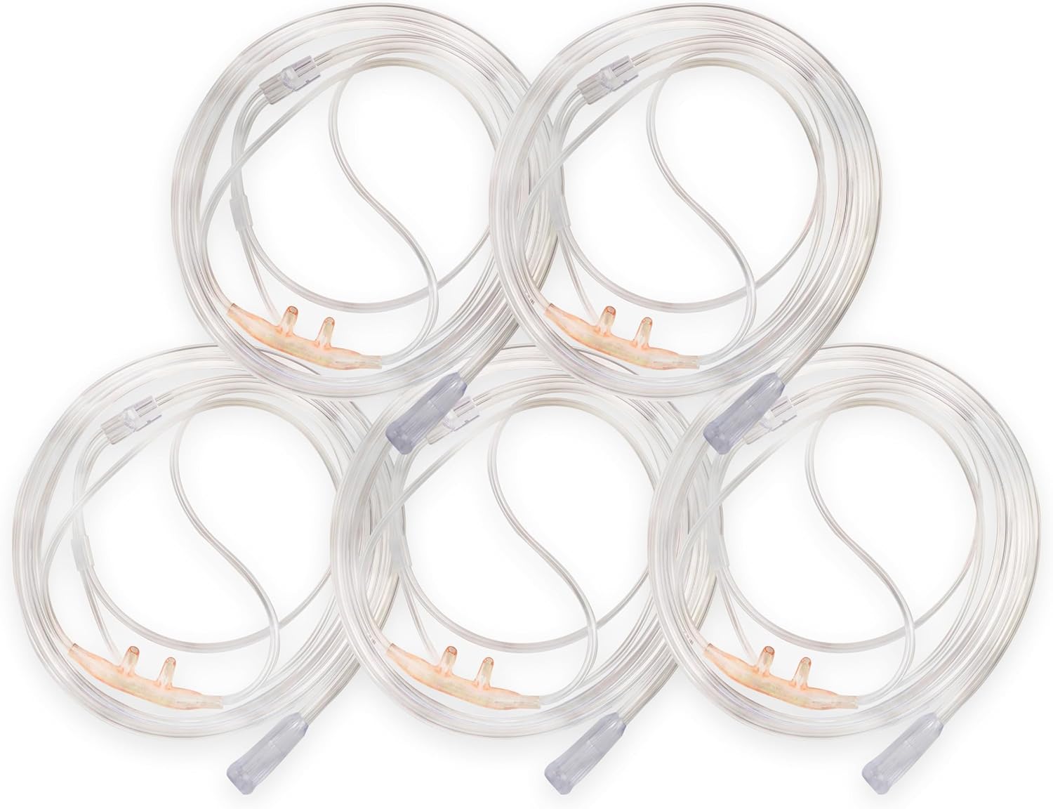 JWYN 5pk 4Ft Adult Oxygen Nasal Cannula, Salter Style, Trumpet Connector