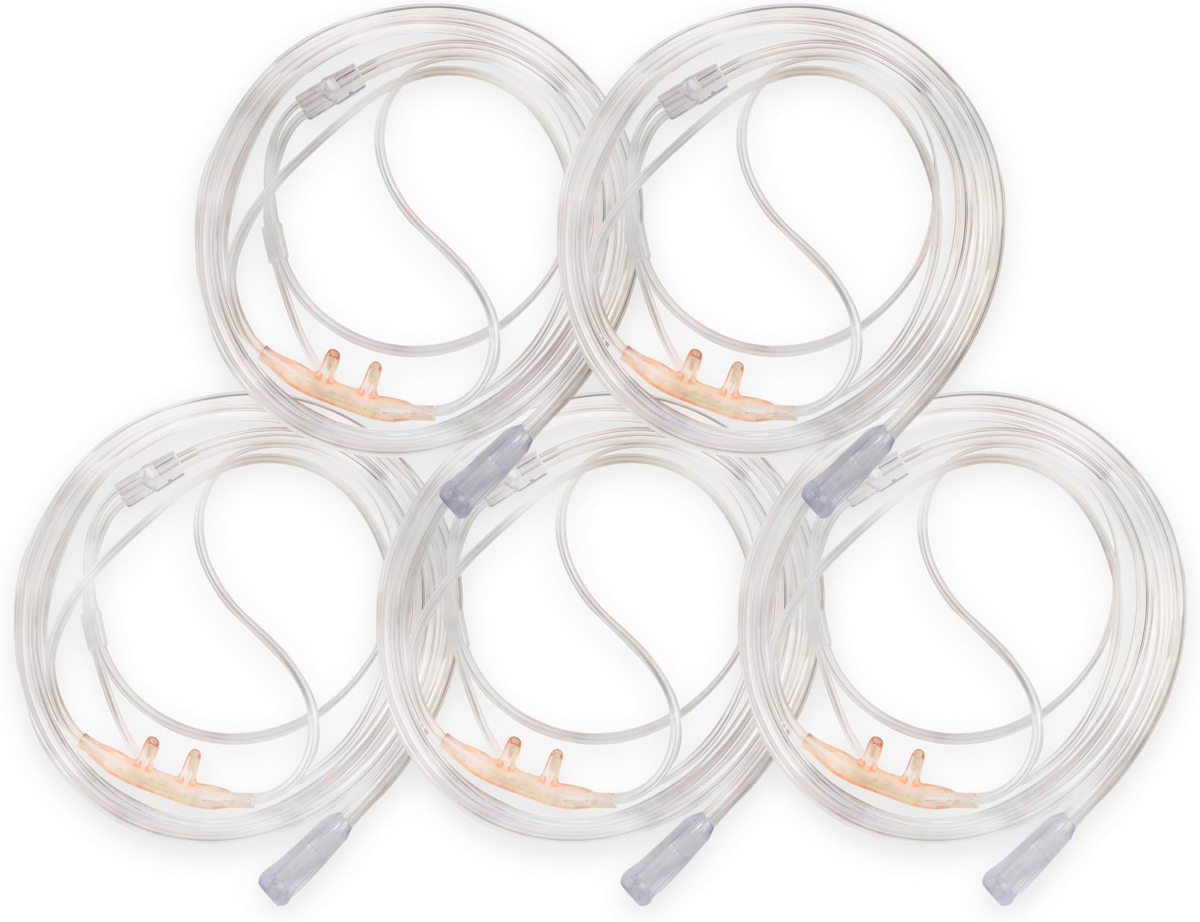 5pk 7Ft Adult Oxygen Nasal Cannula, Salter Style, Trumpet Connector