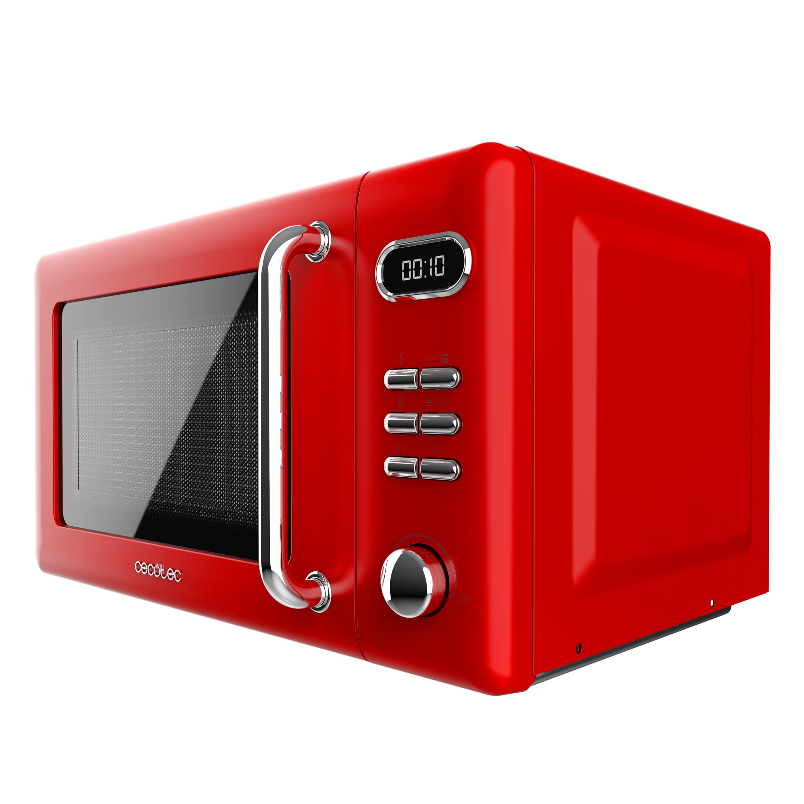 Cecotec Microondas Mecánico con Grill de 20 L Proclean 3110 Retro Green. 700 W en 6 Niveles, Temporizador hasta 30 Minutos, Modo Descongelación, Diseño Vintage en Verde, Acabados en Acero