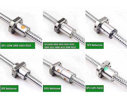 Miniatura 6 de Kit de tornillo de bola de 0.787 in, juego de rieles guía lineal L 57.48 pulgadas  57.480 in, tornillo de bola antiholgura SFU2005 RM2005 + 2 guía