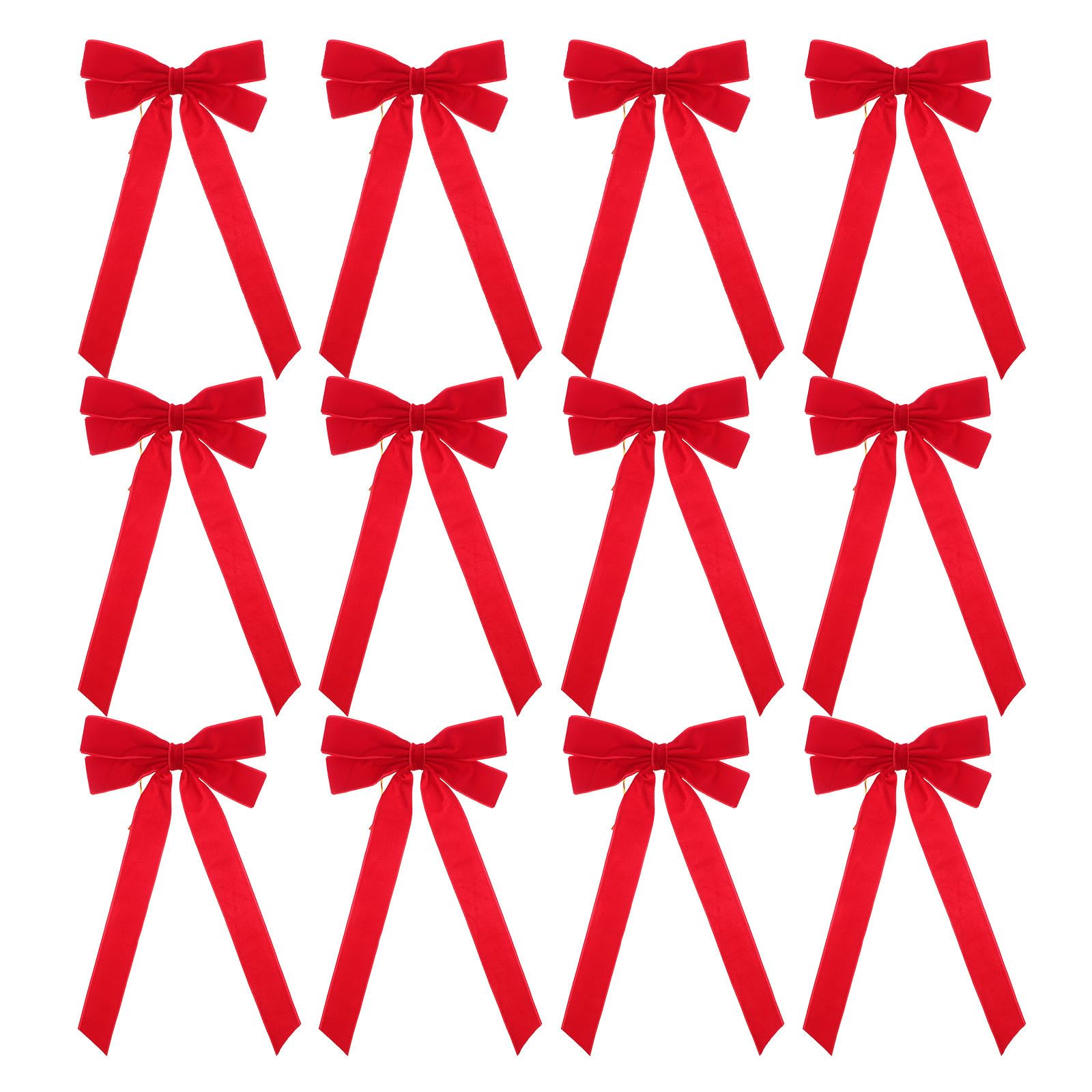 Toyvian 60 Stück Rote Samtschleife für Weihnachtsbaum und Kranz,
