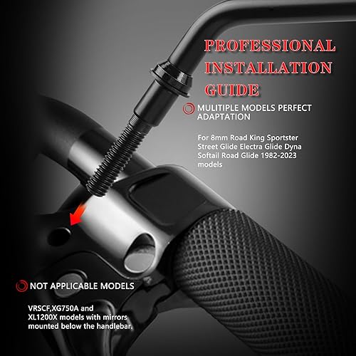 Miniatura 5 de LDJXDADI Espejos Sportster negros para Road King Street Electra Glide Dyna Softail Road Glide Retrovisor de motocicleta 1982-2019 2020 2021 2022 2023
