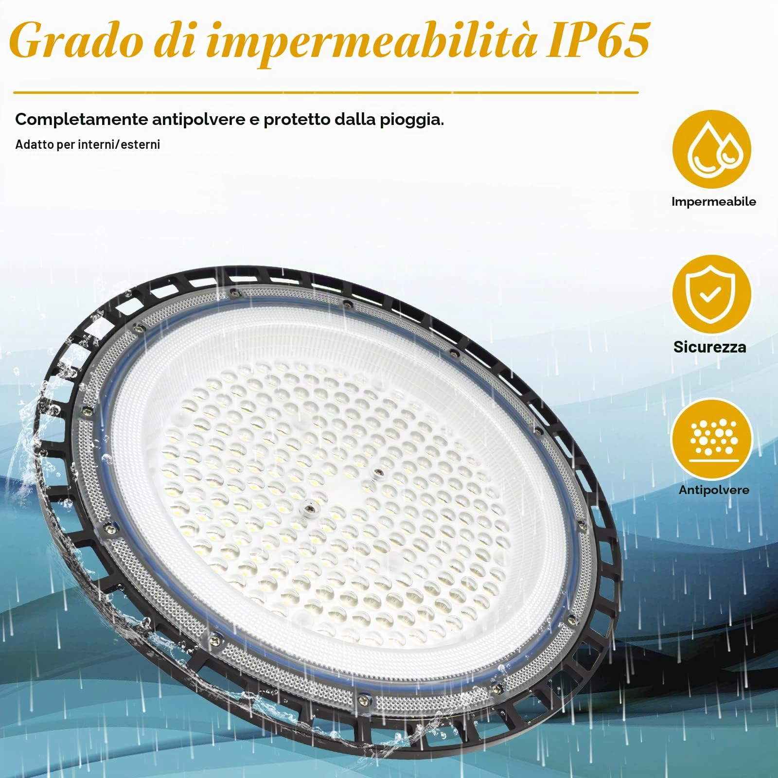 4Pack 300W UFO Faretto LED Bianco Freddo 49000LM Lampada da Officina IP66 LED Industriale Lampada Interni LED Luce Bianca fari Led da esterno Faretto per Industriale Officine, Fabbrica, Parcheggio