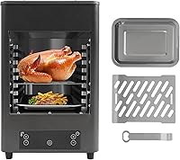 Vista 9 de Asador eléctrico para carnes, parrilla eléctrica de 30-1500 °F, parrilla eléctrica portátil de acero inoxidable, parrilla de carne de mesa