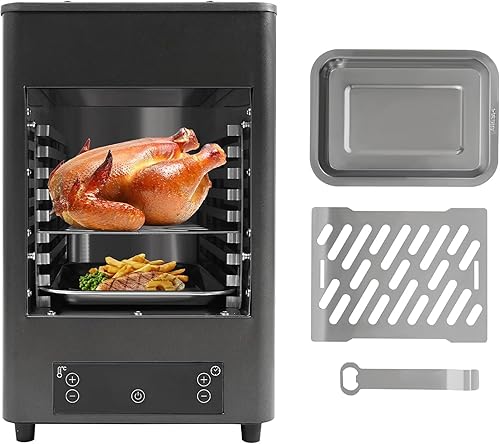 Miniatura 9 de Asador eléctrico para carnes, parrilla eléctrica de 30-1500 °F, parrilla eléctrica portátil de acero inoxidable, parrilla de carne de mesa para