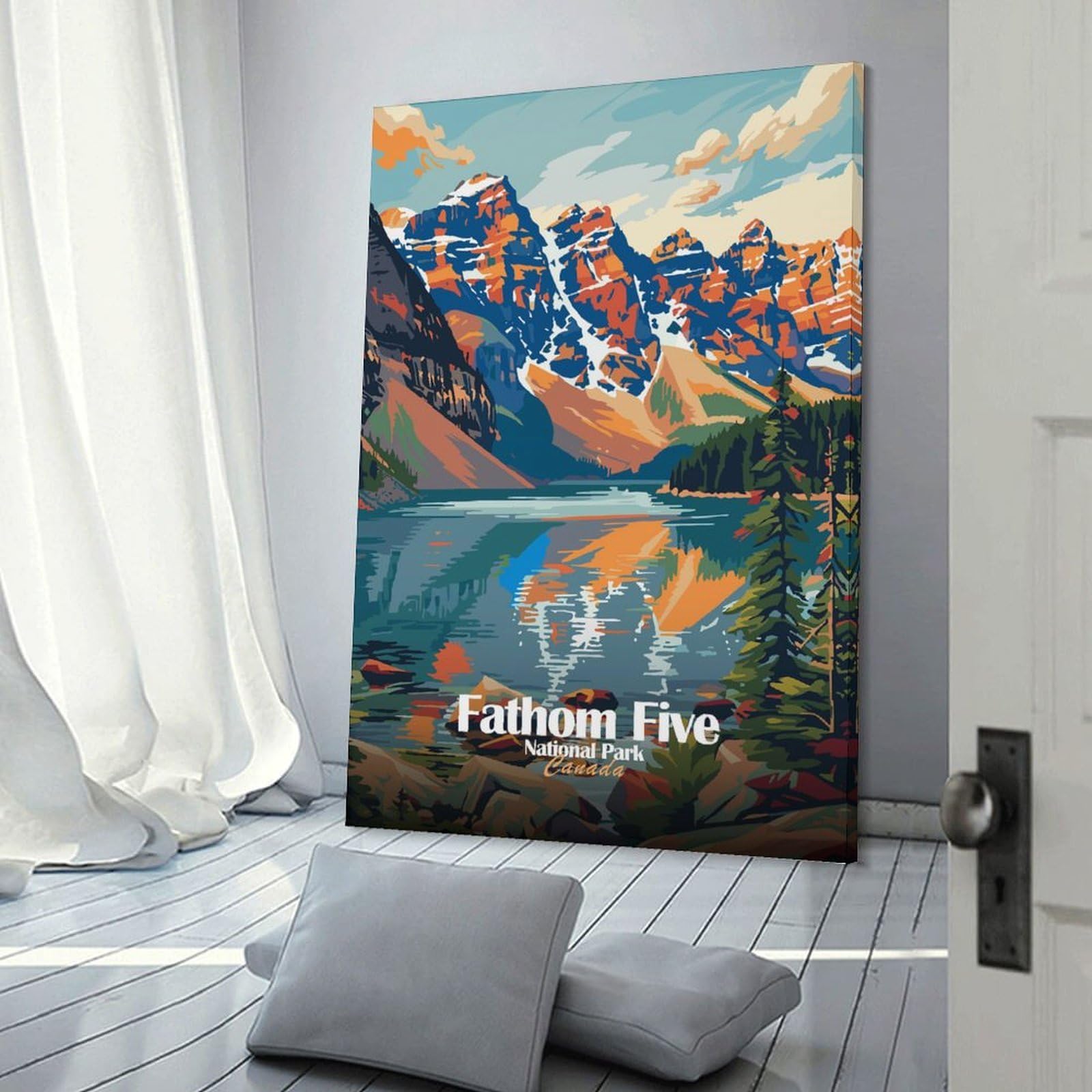 Junmoney Frame-Style-12 Canvas Art Print Fathom Five National Park Canada, 20X30inch(50X75cm), For Contemporary Homes, Apartments Or Offices, Decorative Canvas Decor For Home Updates