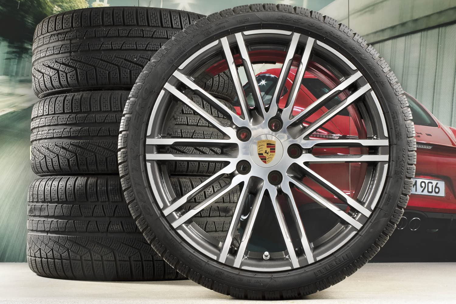 Kompatybilny z Porsche 911 991.2 Turbo 20" zimowymi kołami zestaw "Turbo" DOT/rok prod. 2017, 6 mm