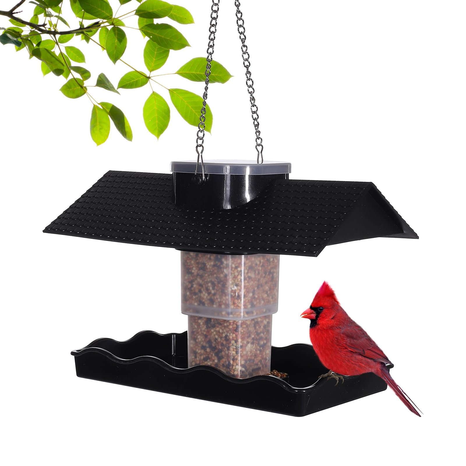 SUQ I OME Acrylic Wild Bird Feeders for Outdoors Hanging, Bird Feeders Squirrel Proof for Outside, Weatherproof Bird House...