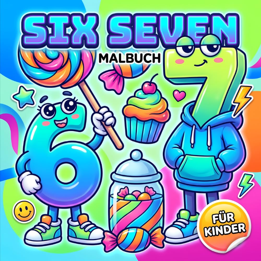 Six Seven Malbuch: Entspannende Ausmalbilder Für Kinder, Teenager Und Erwachsene Mit Lustigen Trendigen Motiven Zum Stressabbau