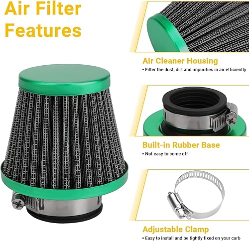 Vista 34 de HIAORS Filtro de aire de 1.378 in compatible con Motovox MVX70 MVX70CC MVX110 Mini Dirt Bike 50cc 70cc 80cc 90cc 110cc 125cc Taotao Sunl Baja Roketa