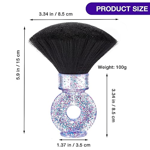 Miniatura 5 de Noverlife Cepillo de plumero de cuello de peluquero con mango de anillo, cepillo de pelo suave para cortar el cabello, cepillo profesional de