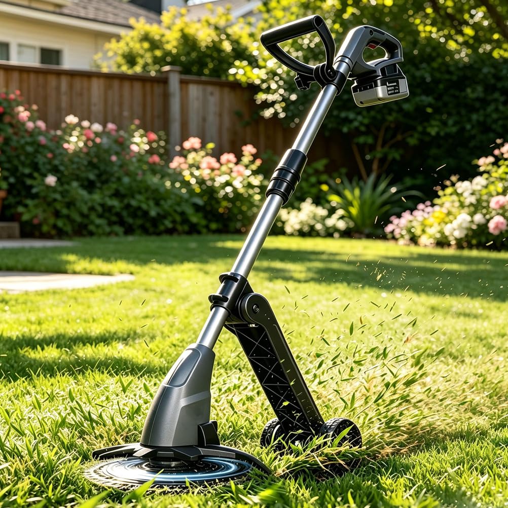 Cortacésped Eléctrico Inalámbrico, Recortadora para Jardín y Césped