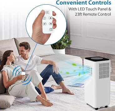 Portable Air Conditioners, 10000 BTU Portable AC, AC Unit with Cooling, Dehumidifying & Fan, Quiet Operation and Easy Mobility, Remote Control, Enhanced Air Quality for Home & Office